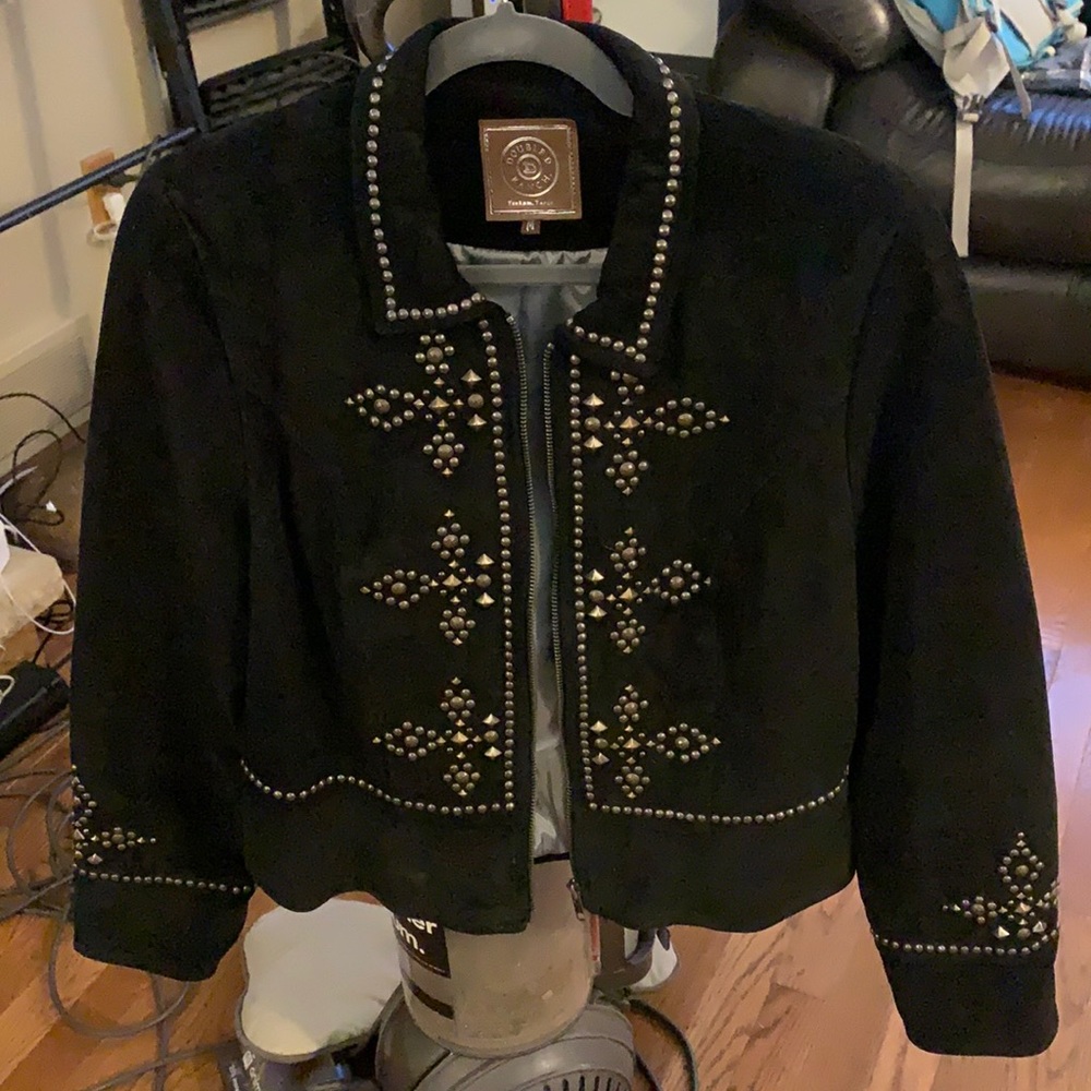 Double D Ranch Black Studded Suede Jacket - M